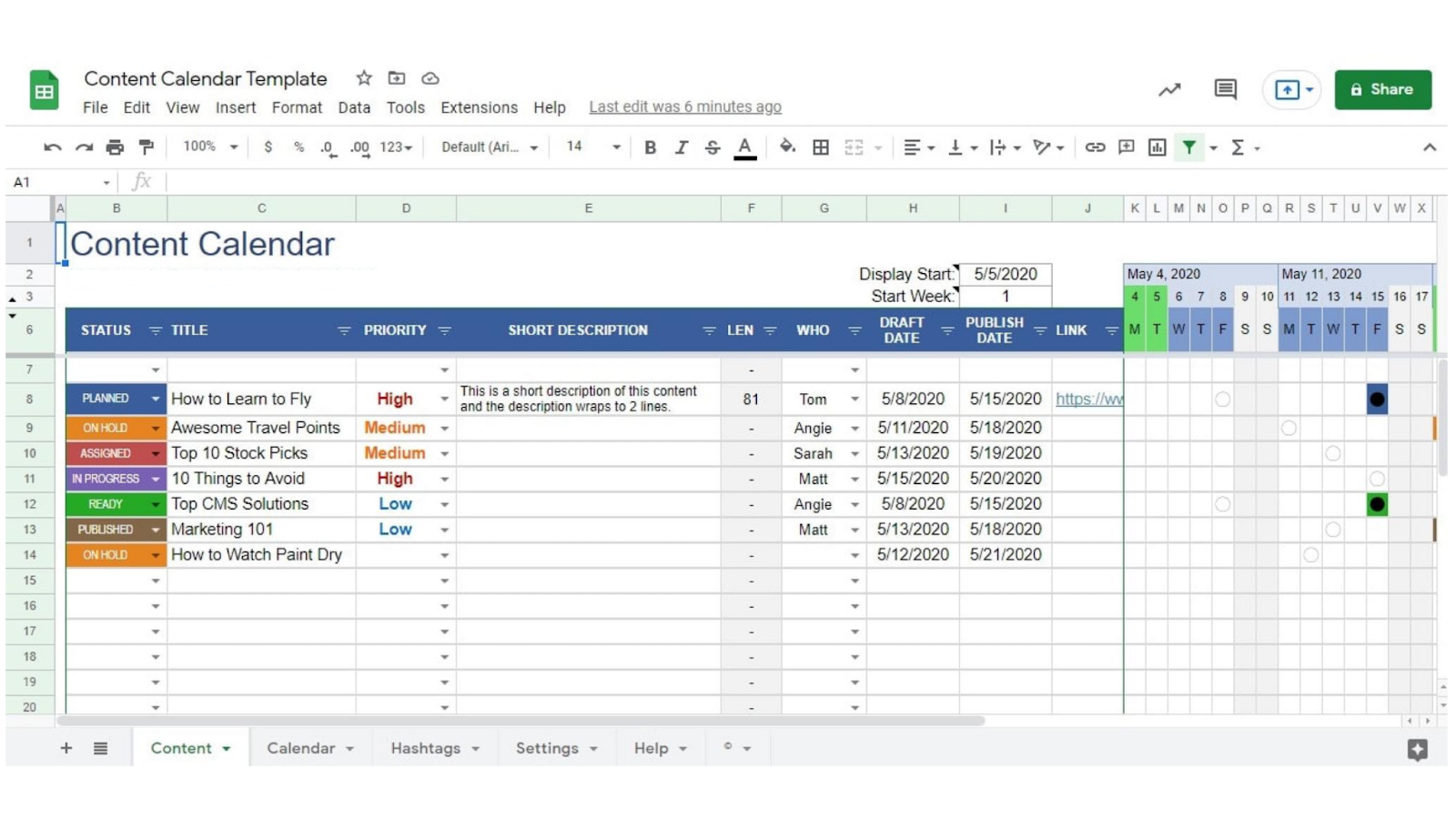 Excel Fil Kalender