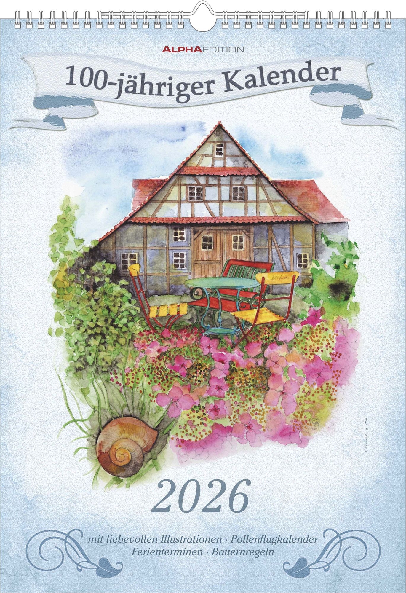 100 j hriger Kalender 2026 Bildkalender A3 29 7x42 Cm Mit Feiertagen DE AT CH Und Platz F r Notizen Inkl Bauernregeln Wandkalender Kaufen