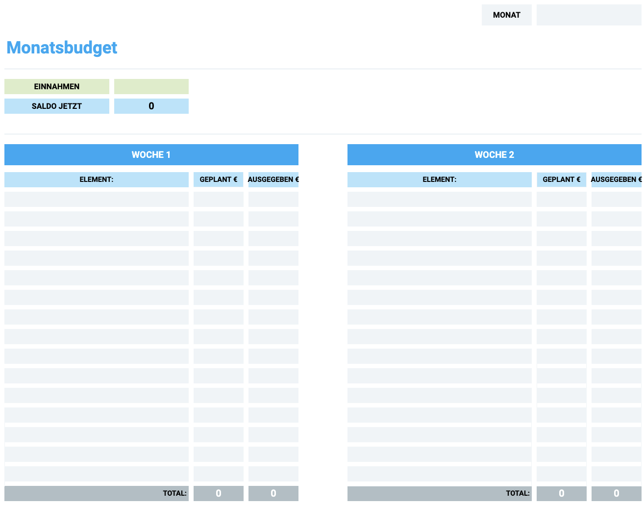 12 Kostenlose Budgetvorlagen