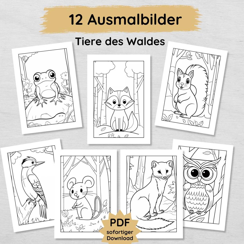 12 Waldtiere Ausmalbilder F r Kinder Tiere Im Wald Malvorlagen Zum Ausdrucken