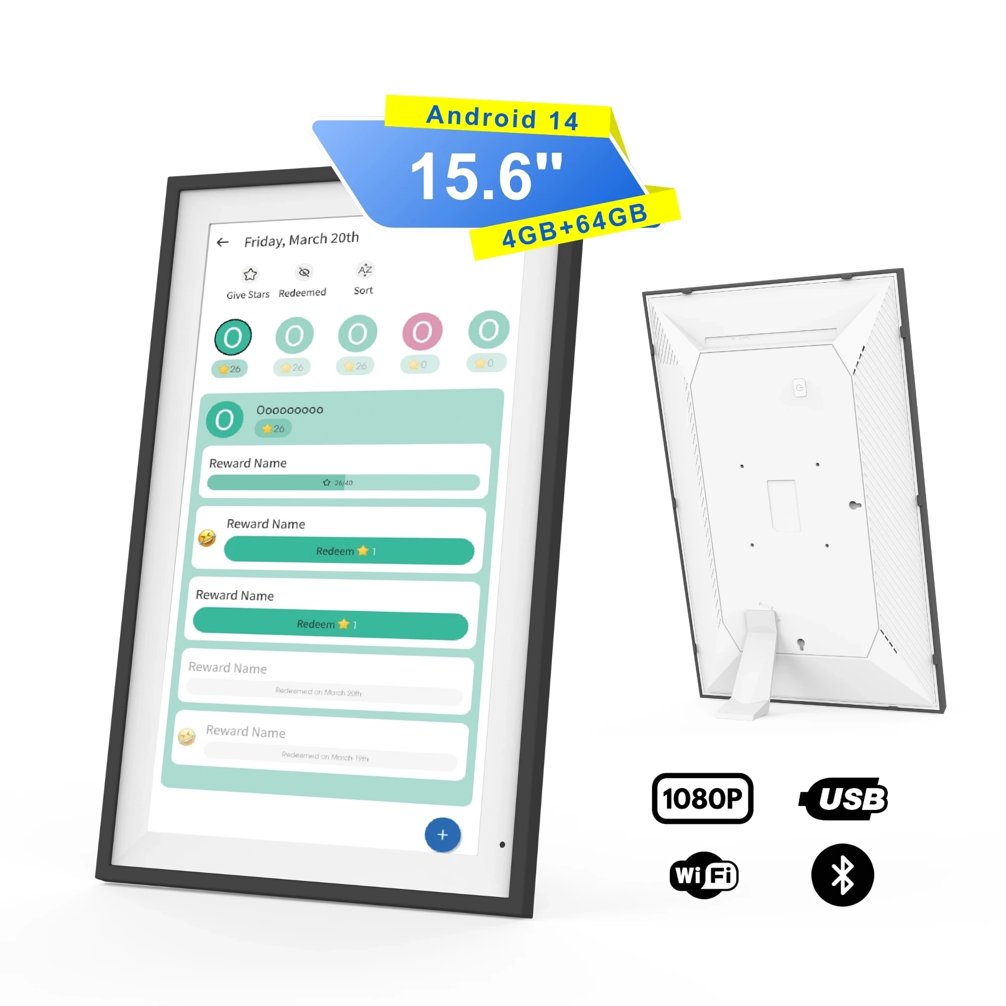 15 6 Kalender WiFi Desktop Digital Planer Android 14 Mit 4 64GB Touchscreen Digitaler Zeitplan F r Familien Verwenden Sie Foto Rahmen Alibaba