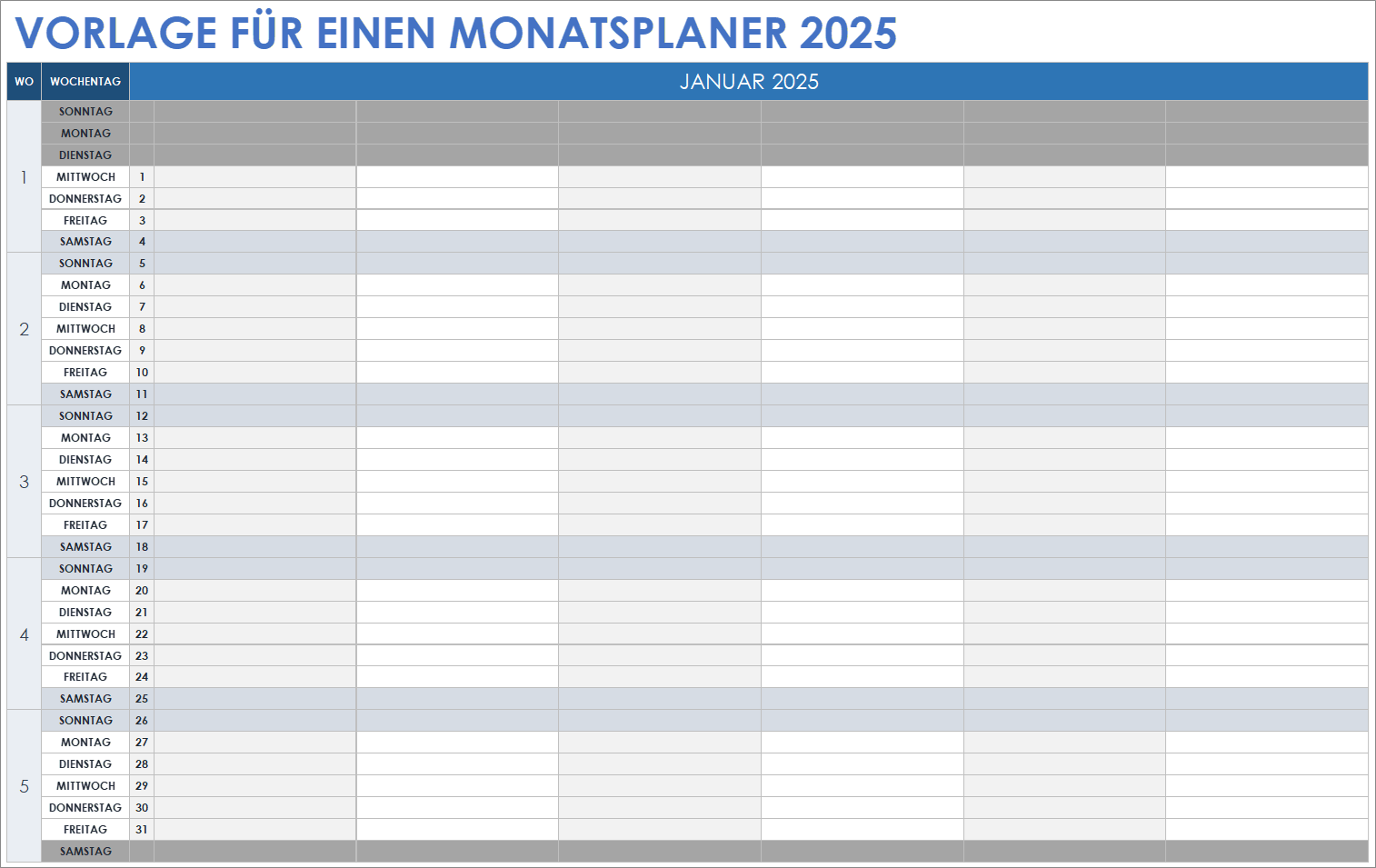 15 Kostenlose Vorlagen F r Monatskalender 2025 Smartsheet
