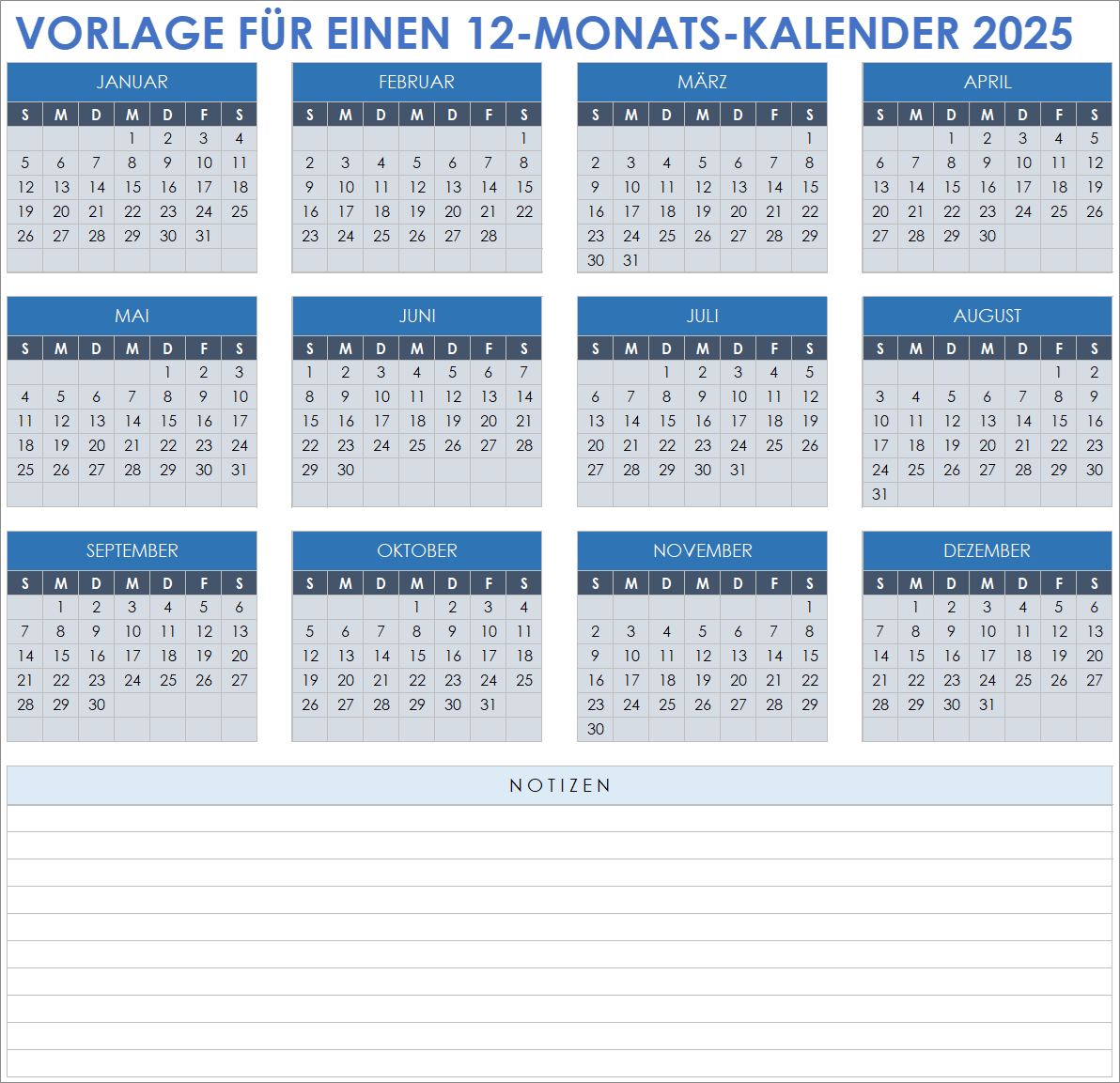 15 Kostenlose Vorlagen F r Monatskalender 2025 Smartsheet