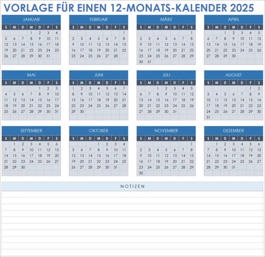 15 Kostenlose Vorlagen F r Monatskalender 2025 Smartsheet