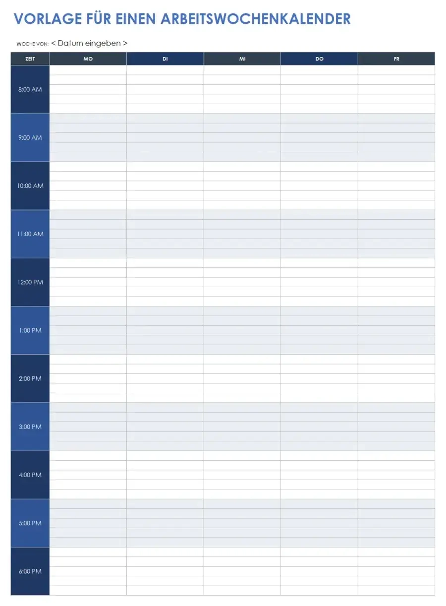 15 Kostenlose Vorlagen F r Wochenkalender