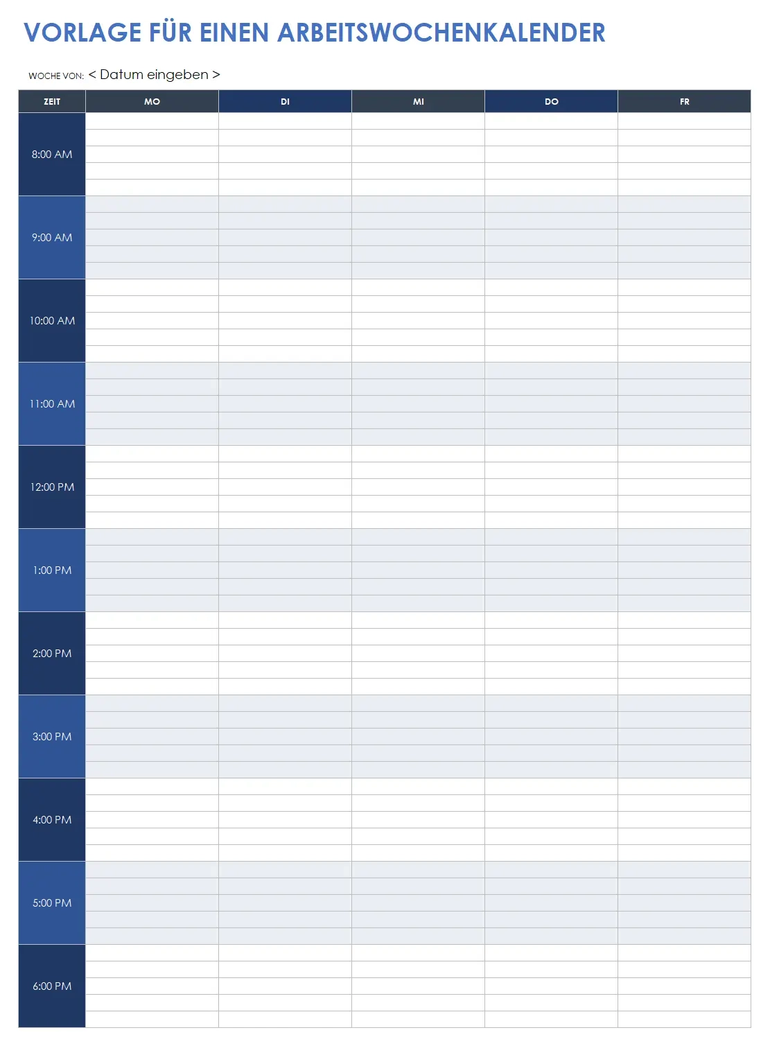 15 Kostenlose Vorlagen F r Wochenkalender