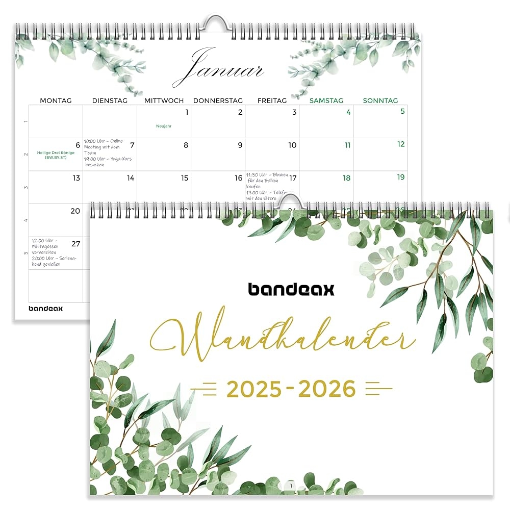 2 Jahre Monatskalender Jan 2025 Dez 2026 DIN A4 Quer Wand Kalender Mit Feiertagen Schulferien DE AT Familienplaner Monatsplaner Terminkalender F r B ro K che Zuhause Mit Mehr Inhalt 