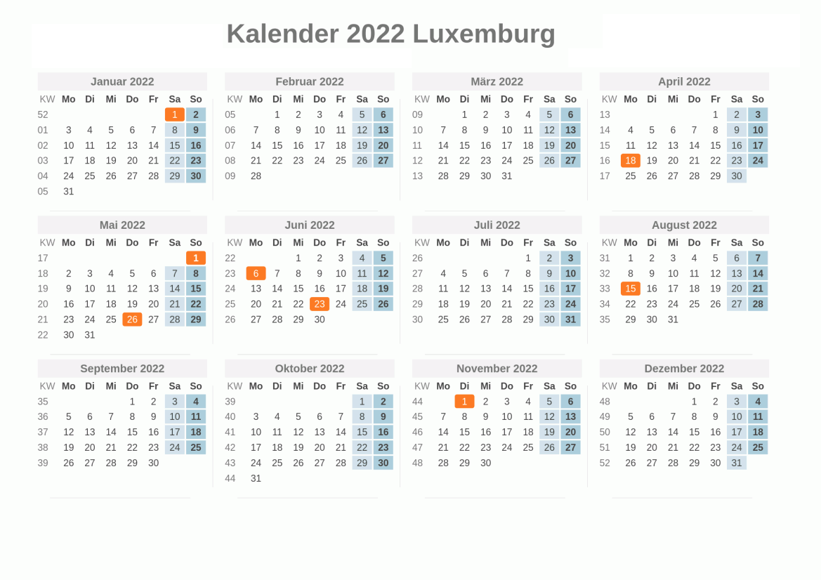 Kalender Schule Ferien Luxemburg