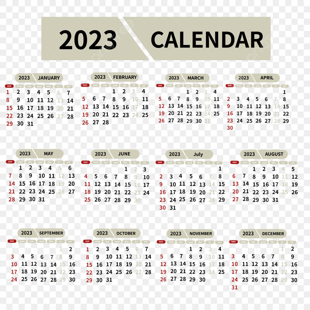 2023 Calendars White Transparent Calendar 2023 Calendar Latest Calendar 2023 PNG Image For Free Download