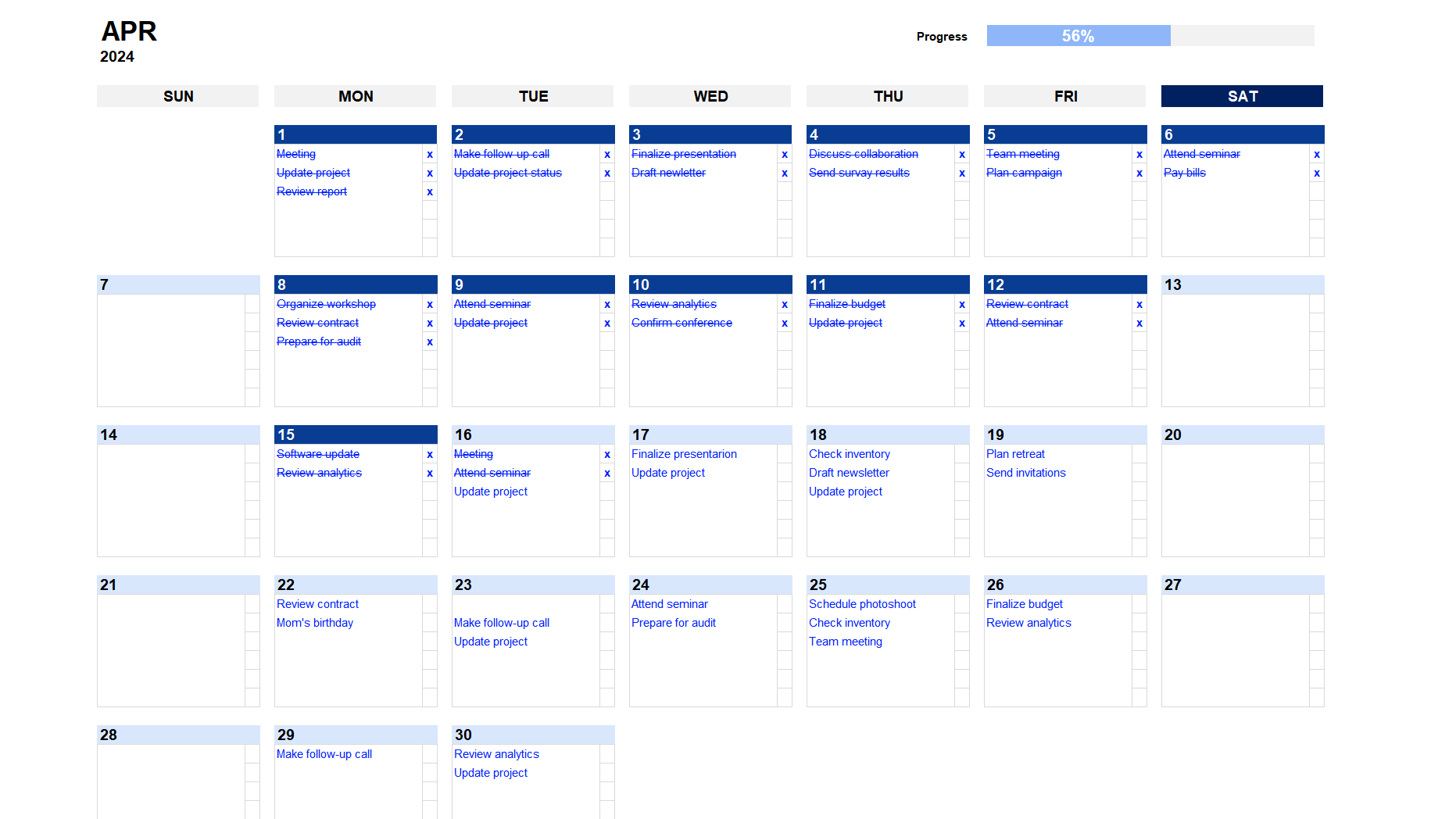 2024 Calendar Spreadsheet Spreadsheet Template