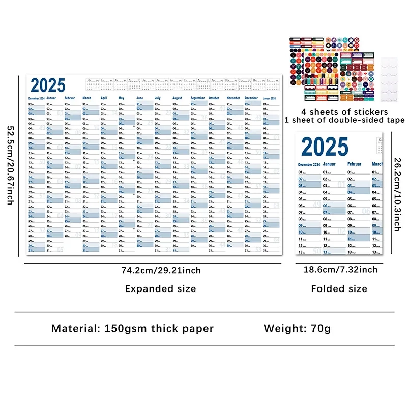 2025 2024 Calendar Planner Sheet Large Wall Calendar Kawaii To Do List Planner Target List Schedule Organizer Office Supplies AliExpress
