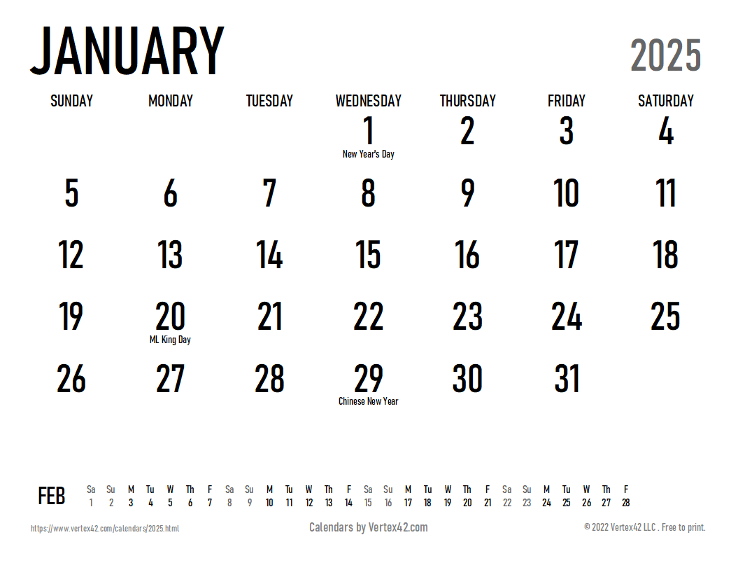 Kalender 2025 A4 PDF