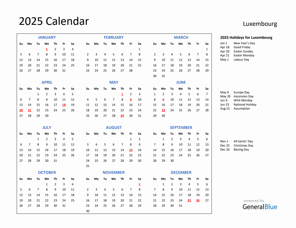 Kalender 36.5 EU 2025