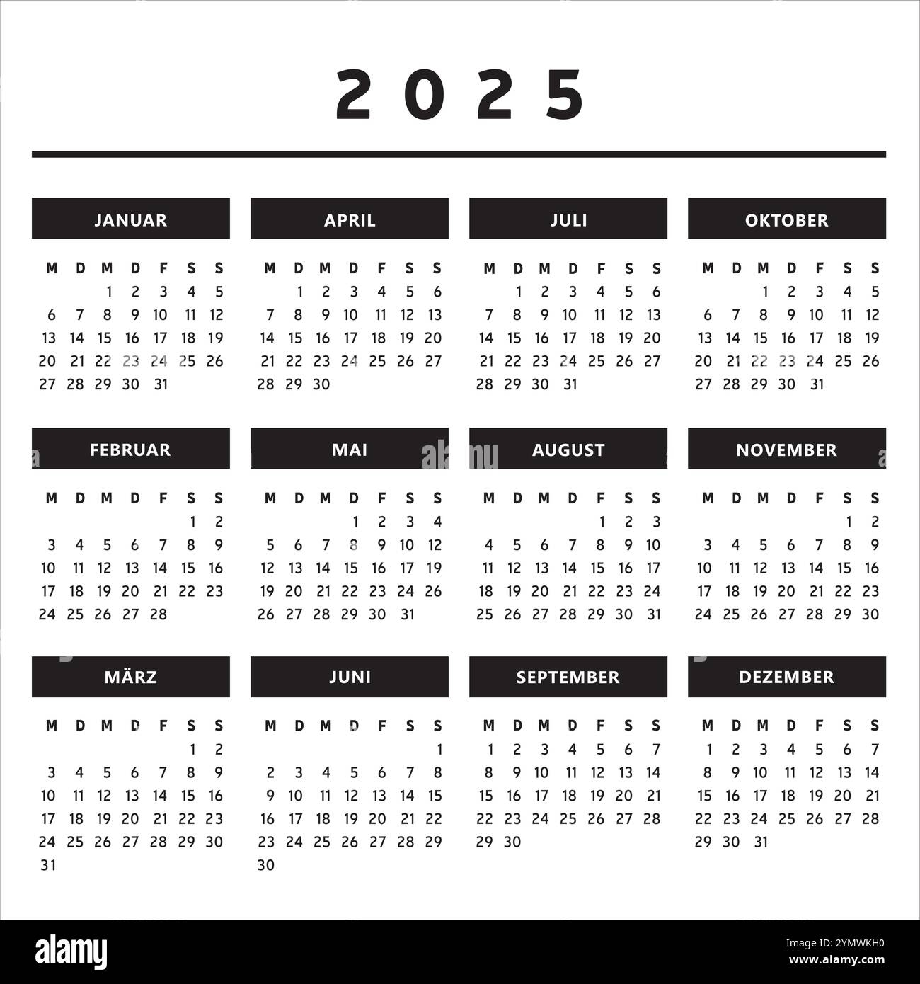 2025 German Calendar Hi res Stock Photography And Images Alamy
