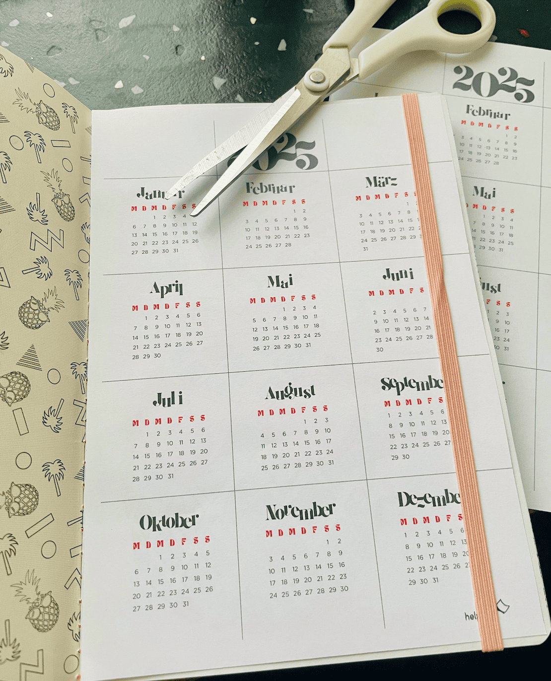 Jahreskalender 2025 Ausdrucken