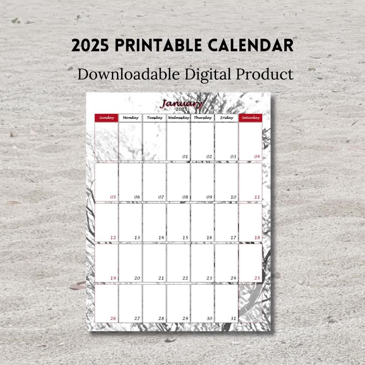 2025 Kalender Zum Ausdrucken Hochformat A4 A5 Und Letter Format PDF Etsy de