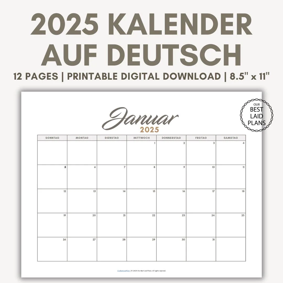 2025 Pdf Kalender Etsy