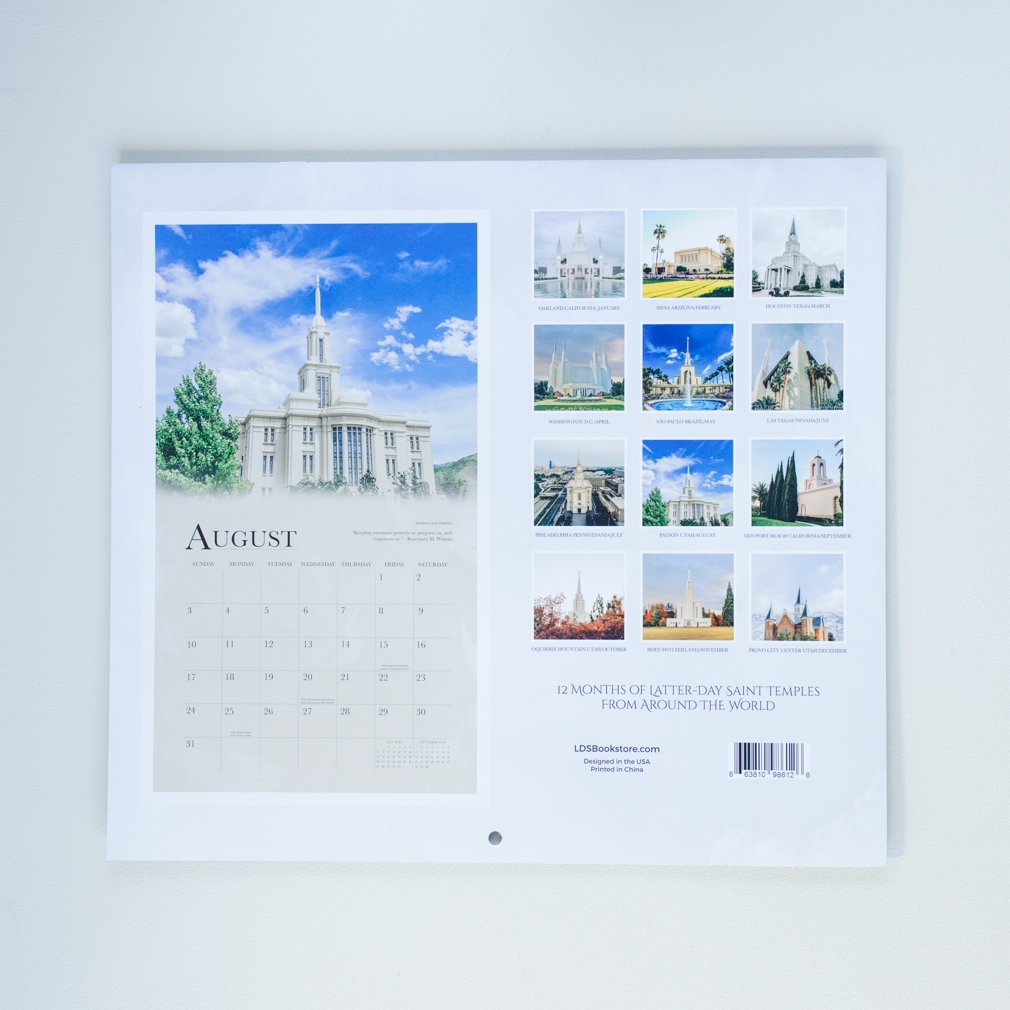 2025 Sacred Temples Calendar LDS Temple Wall Calendar