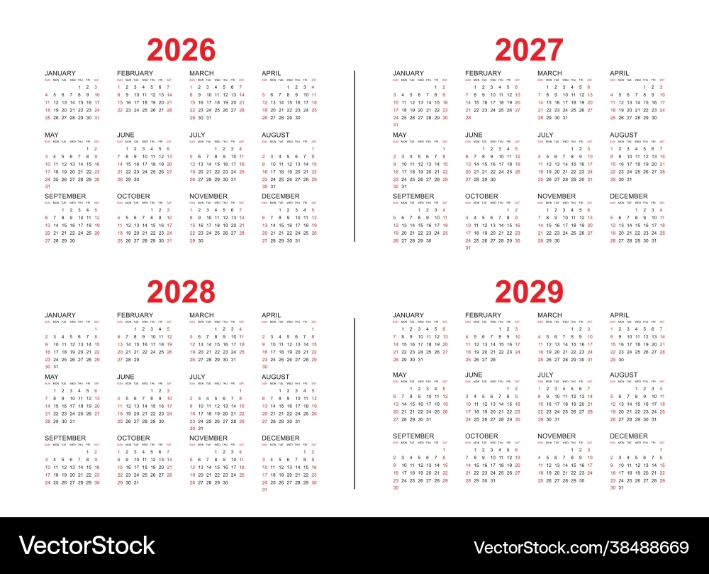 Kalender 2026 Til 2028