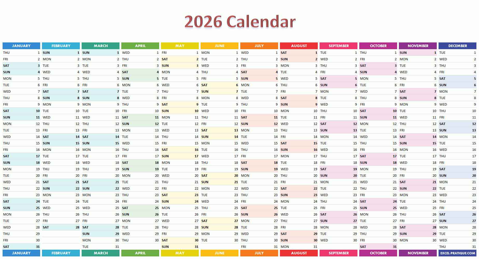 2026 Calendar