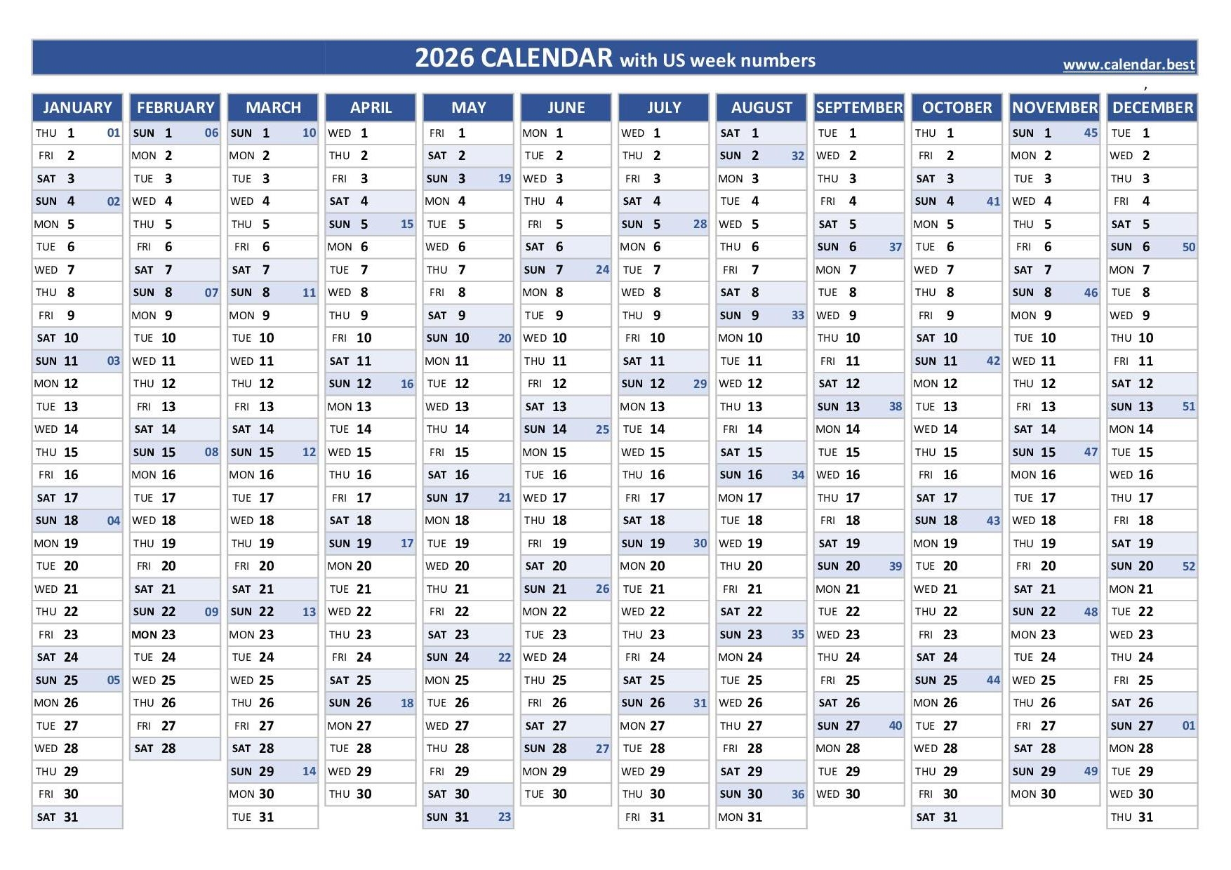 Kalender 2026 Size Besar