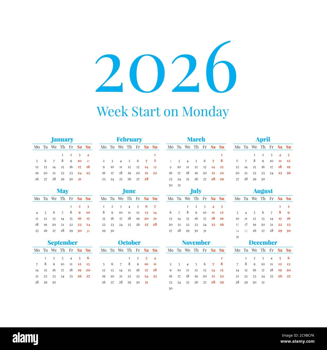 Kalender 2026 Wochen