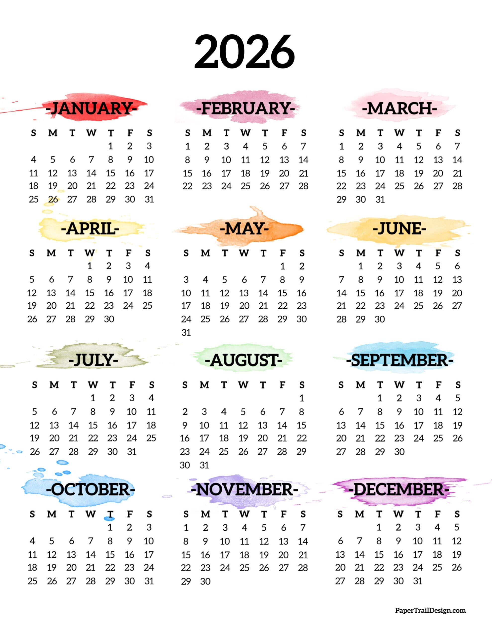 Kalender 2026 Printen Gratis