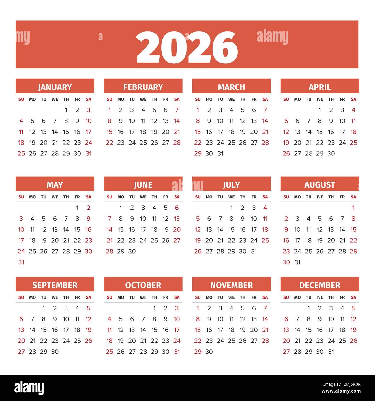 Kalender 2026 Vectir