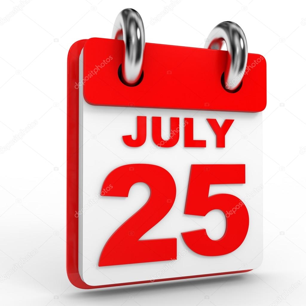 25 July Calendar On White Background Stock Photo ICreative3D 95750728