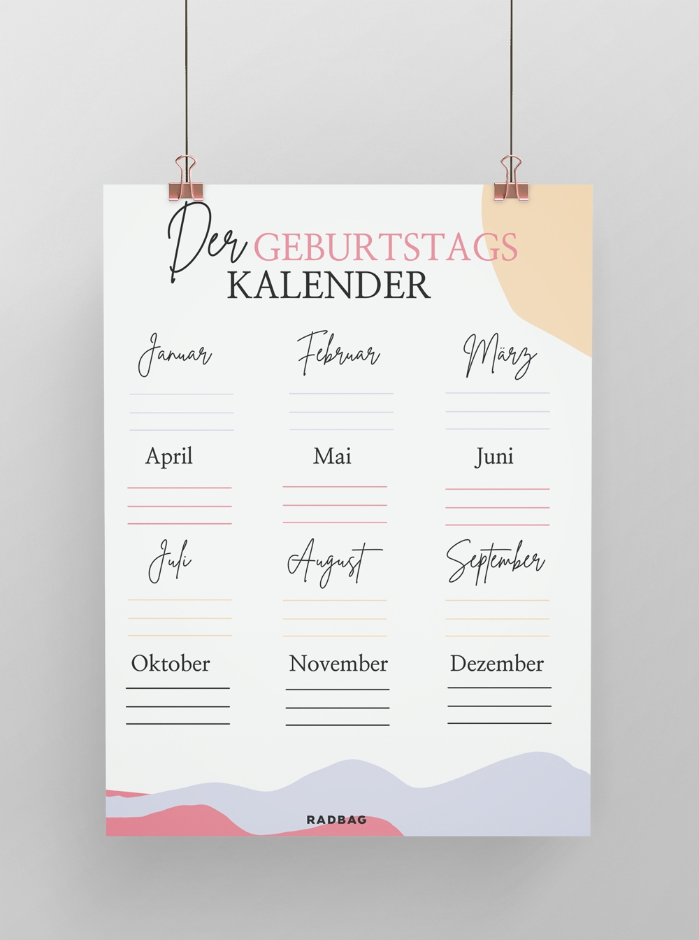 3 Geburtstagskalender Zum Ausdrucken Free Printable 