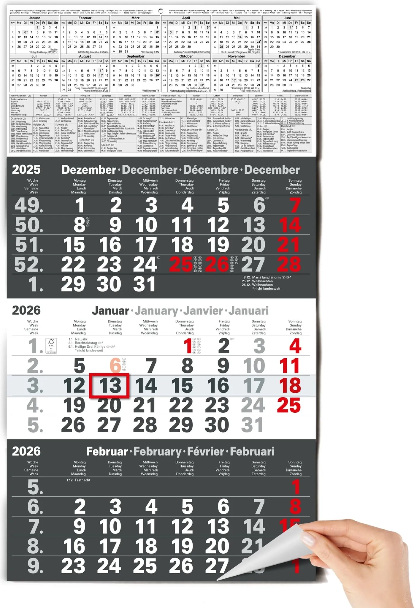 Kalender 3 Monate