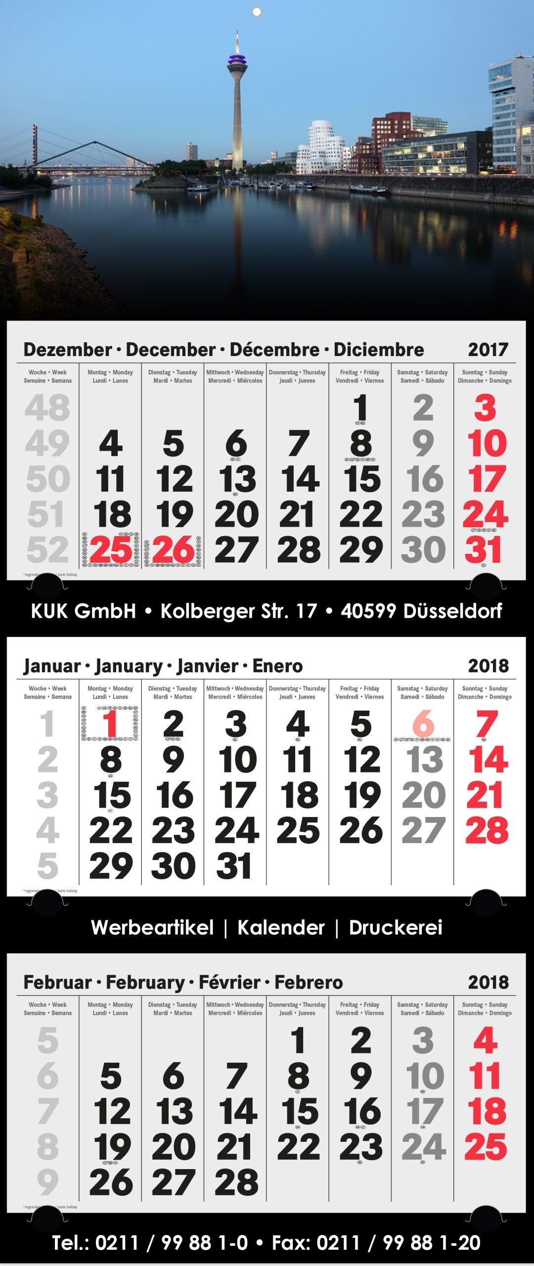 3 Monatskalender Mit LOGO Bedruckt KALENDER DIREKT DE