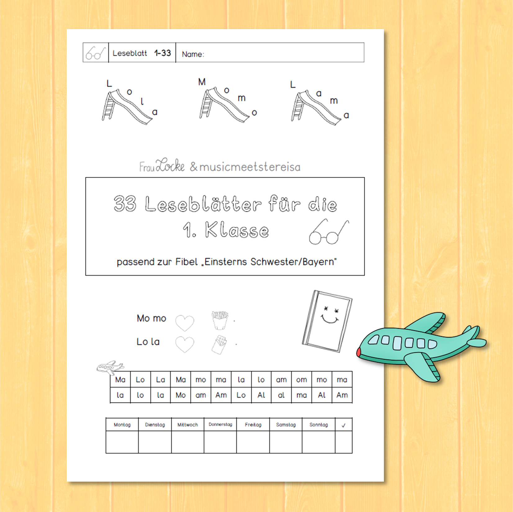 33 Lesebl tter F r Die 1 Klasse Frau Locke