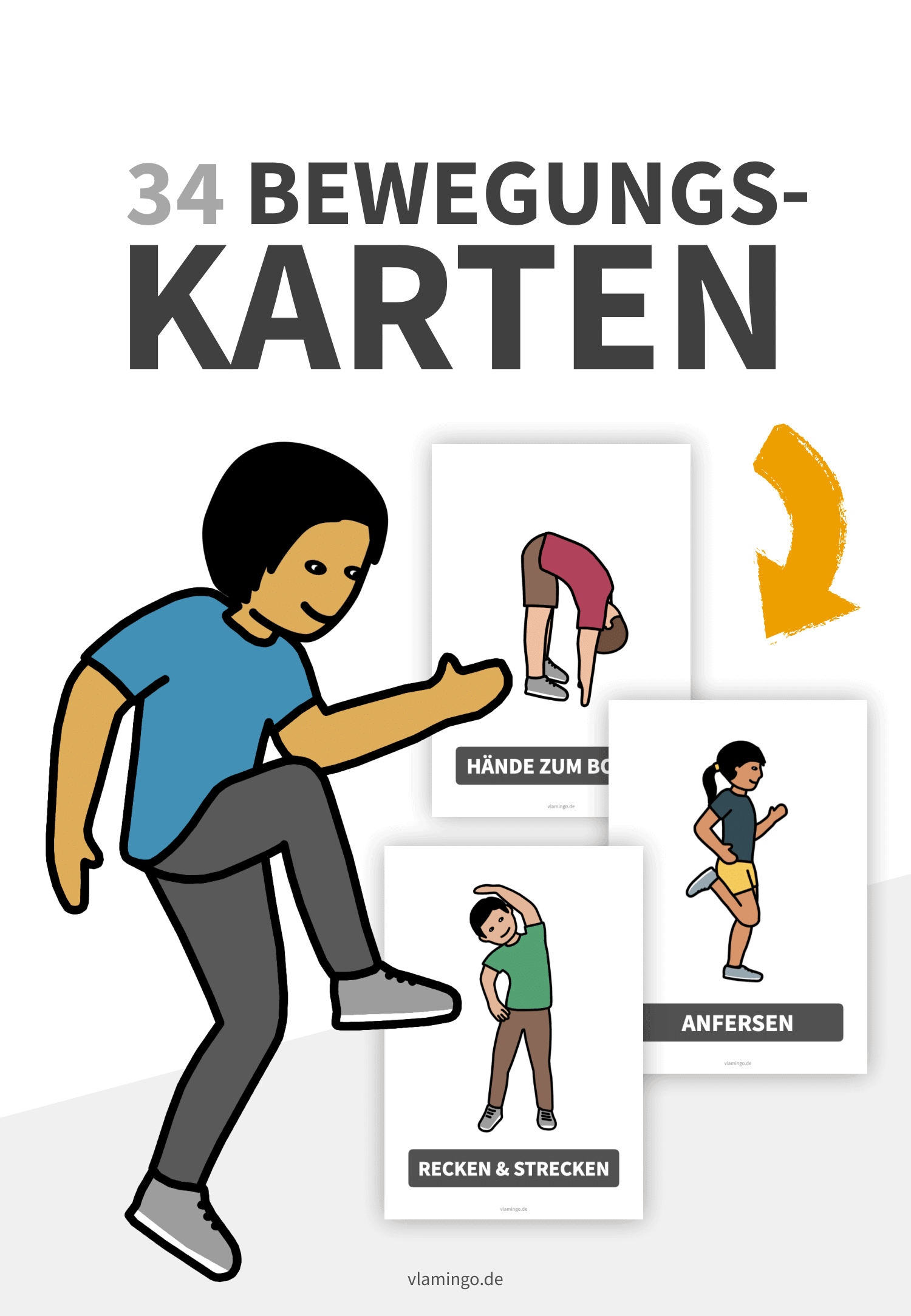 34 Bewegungskarten F r Kinder Kindergarten Grundschule 