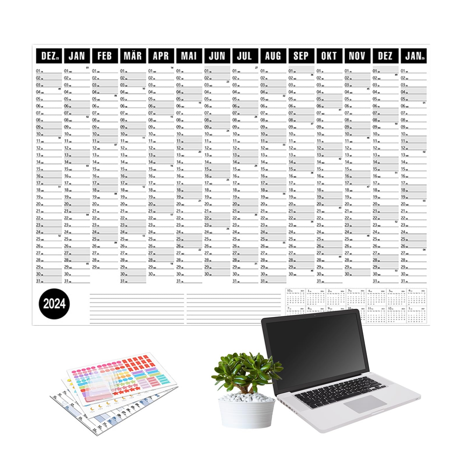 365 Day Calendar 365 Day Wall Calendar 2024 Annual Calendar Wall Calendar All Year Calendar 2024 From January To December Large 365 Poster Calendar For Home Office School Aznever Amazon de Stationery Office Supplies