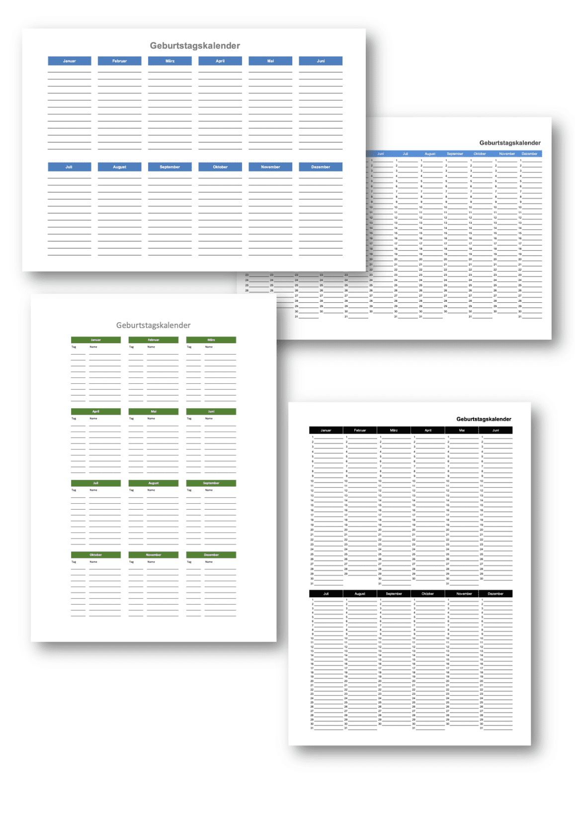 Kalender Geburtstage Vorlage Kostenlos