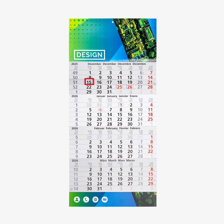 4 Monatswandkalender Drucken WIRmachenDRUCK