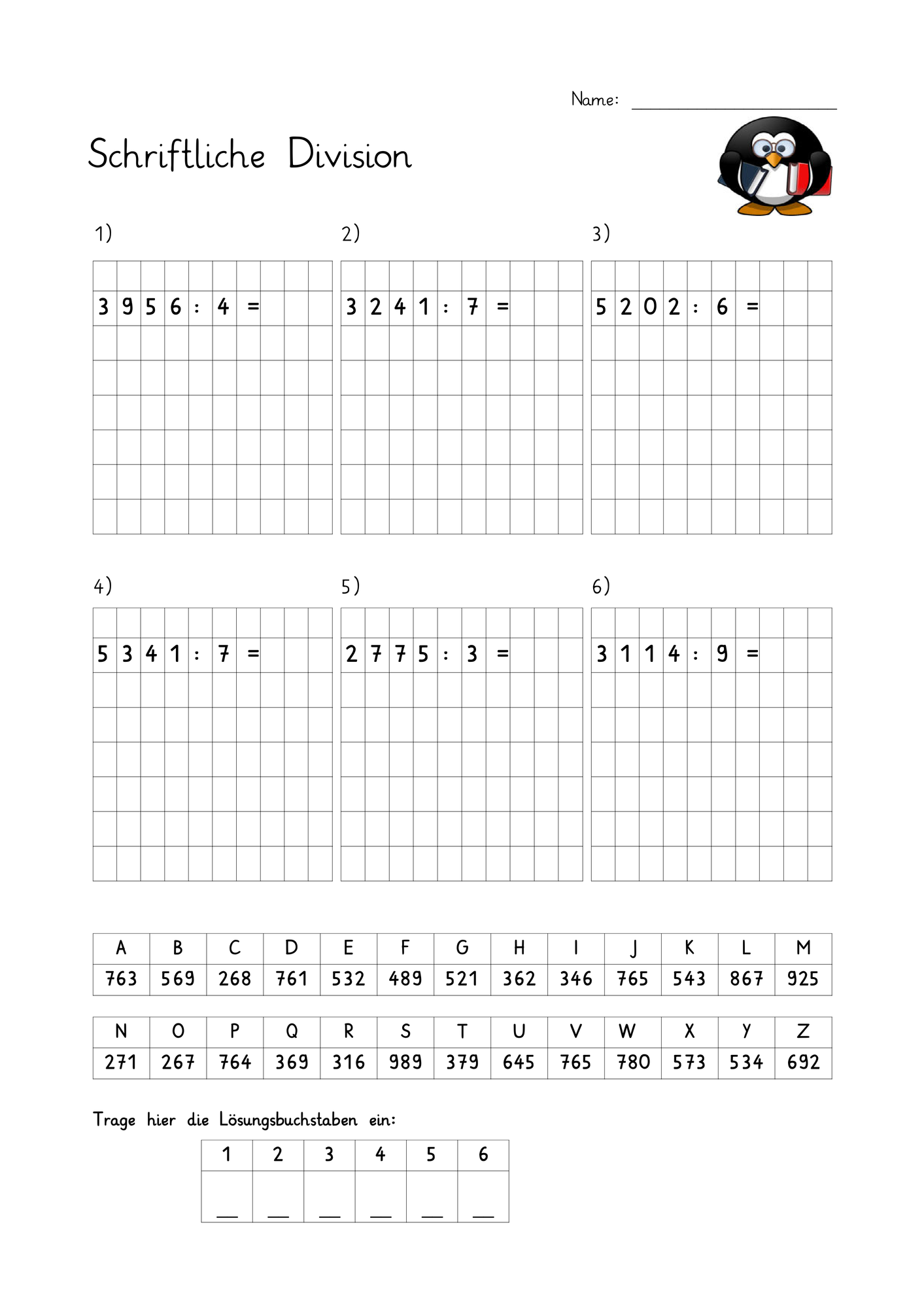 4x Geheimcode Arbeitsblatt Klasse 4 schriftliche Multiplikation Und Division Mit L sungsblatt Unterrichtsmaterial Im Fach Mathematik