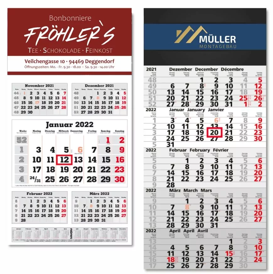 5 Monatskalender F r 2026 Mit Ihrer Werbung G nstig Online Bestellen