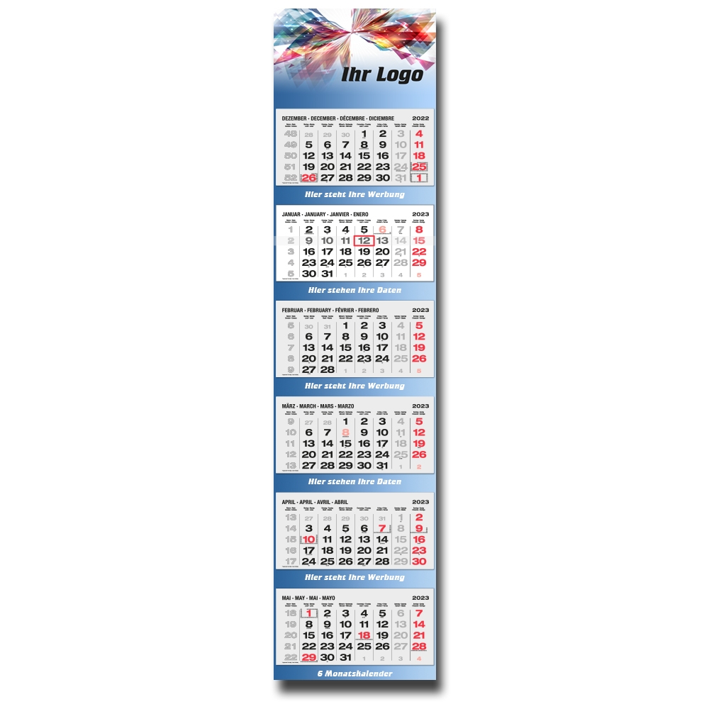 6 Monatskalender Advanced KALENDER DIREKT DE