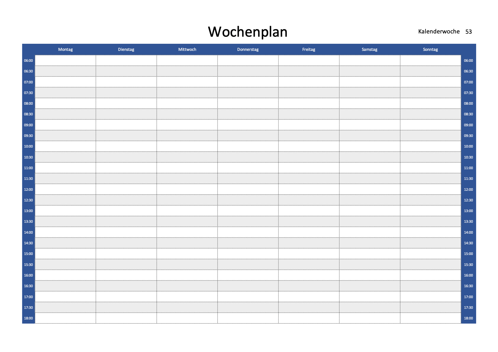 6 Wochenplan Vorlagen Zum Ausdrucken Word Excel PDF 