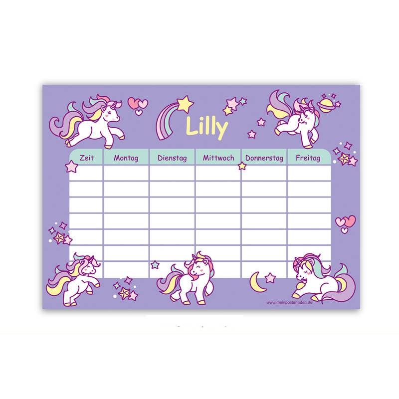 Stundenplan Zum Ausdrucken Kostenlos Einhorn