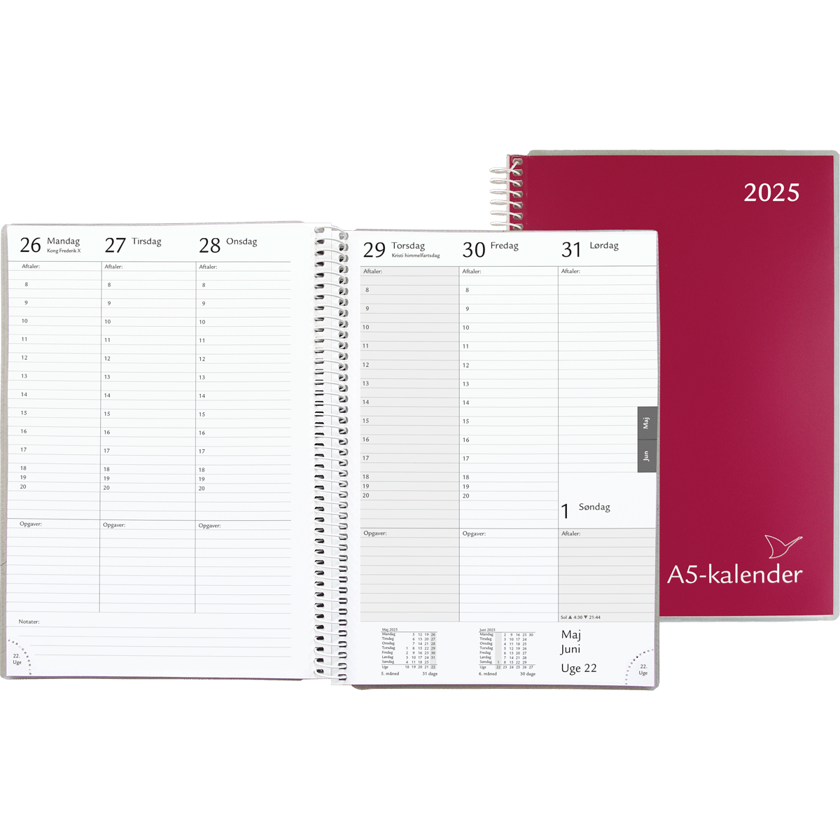 A5 kalender 2025 R d Kalenderbutik