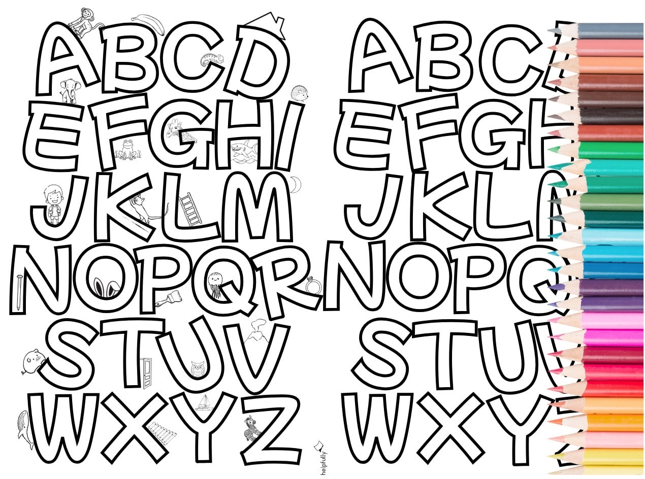 ABC Bauchige Buchstaben Zum Ausmalen Helpfully de