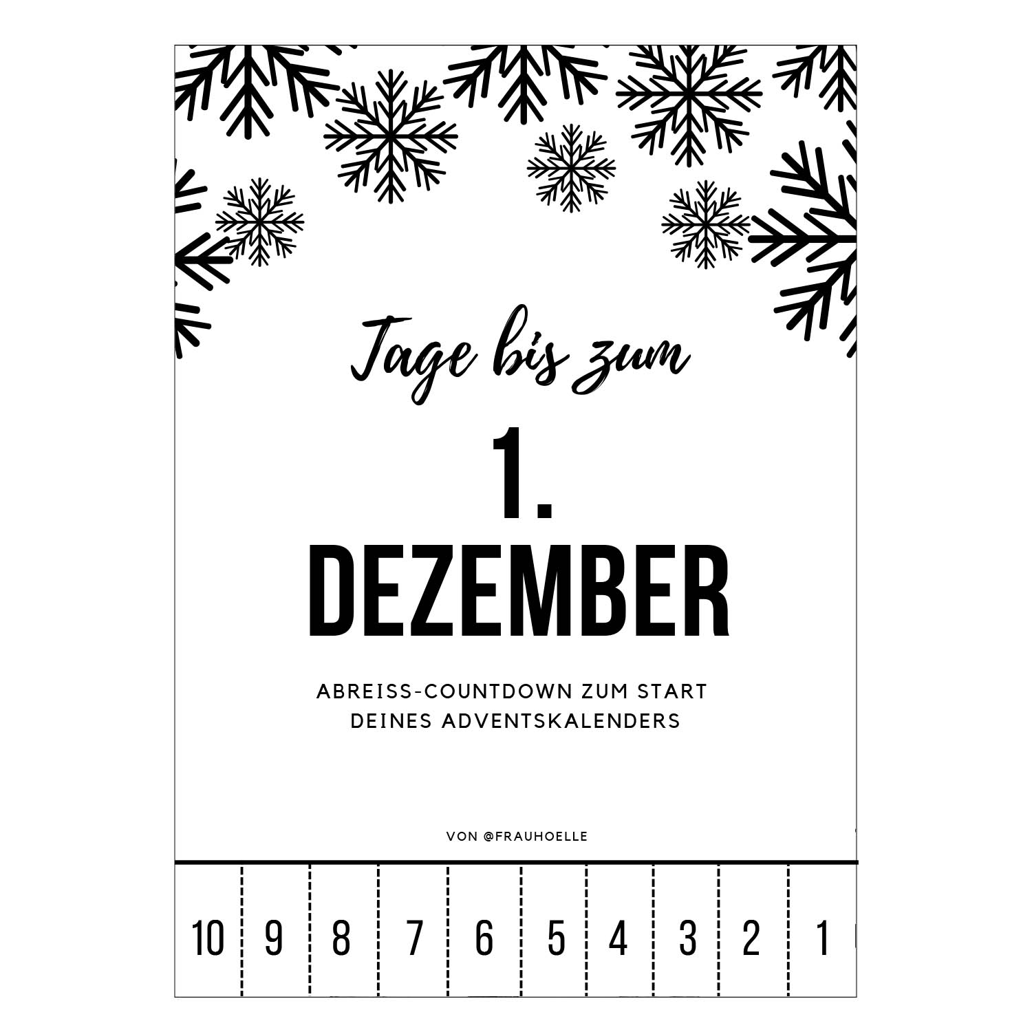 Adventskalender Countdown Printable Frau H lle Studio Adventskalender Countdown Printable Frau H lle Studio