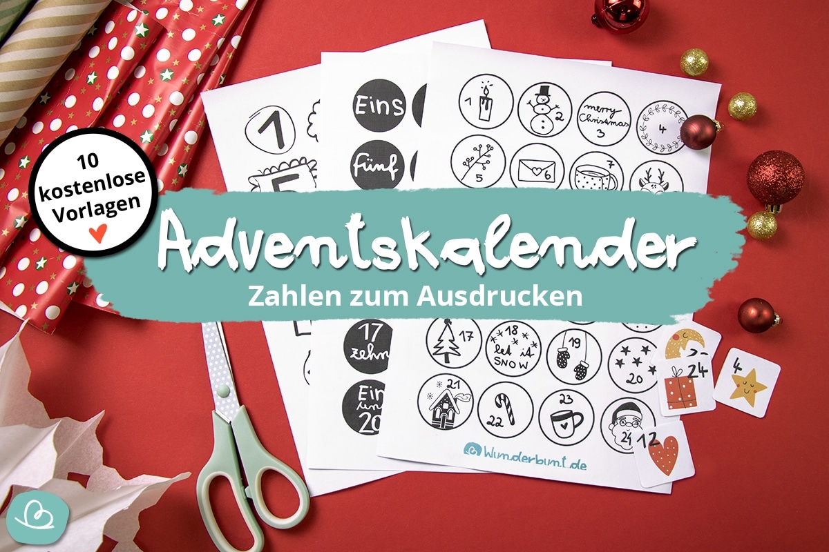 Adventskalender Zahlen 1 24 PDF Zum Ausdrucken Wunderbunt de