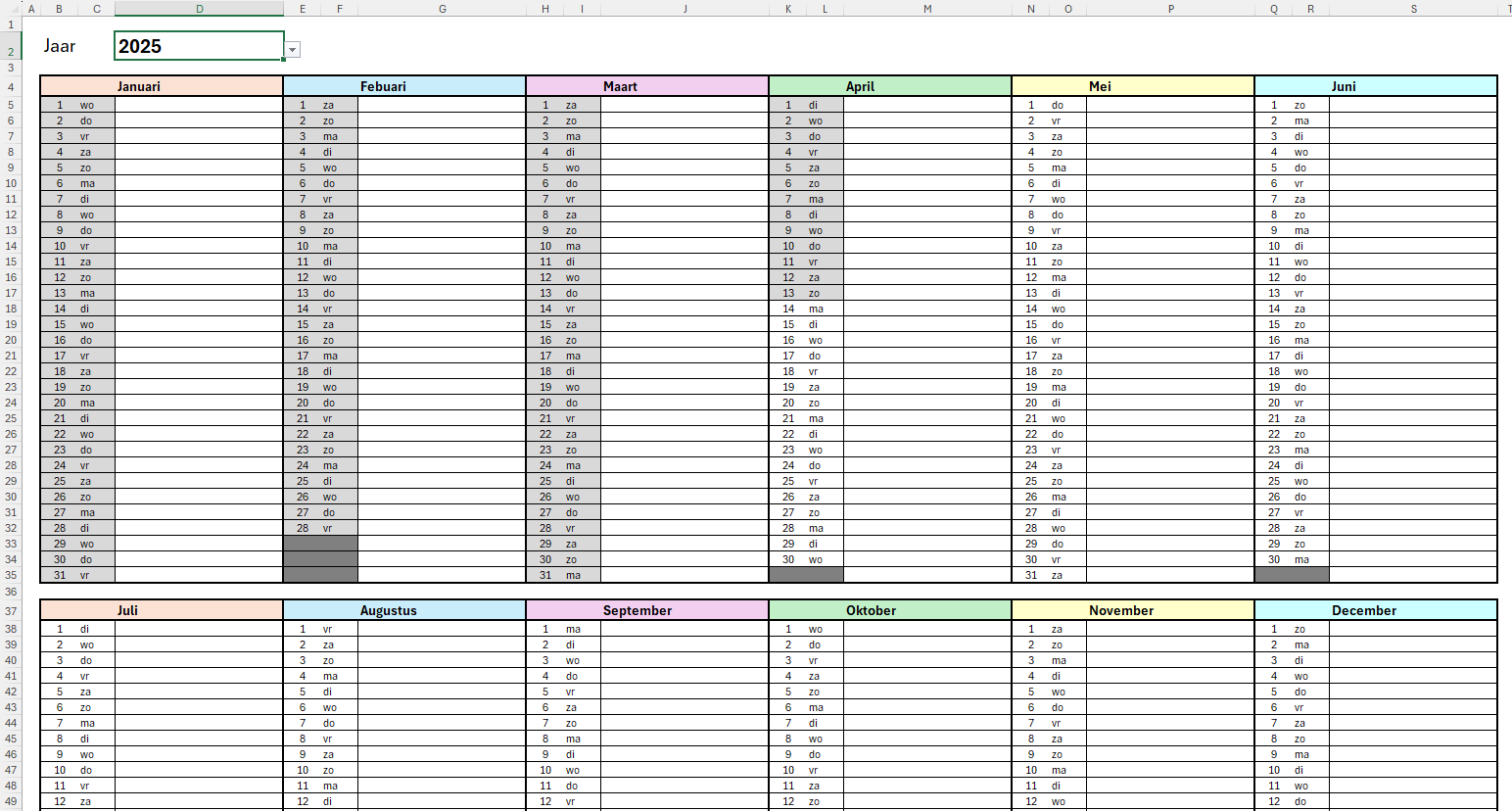 Agenda Kalender Weekrooster En Weekplanning Maken In Excel