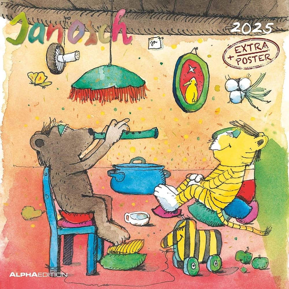 Alpha Edition Janosch 2025 Brochure Calendar 30 X 30 Cm Children s Calendar With High Quality Picture Motifs For Each Month Moon Phases Holiday Dates DE AT CH And International Calendar Alpha Edition Janosch 