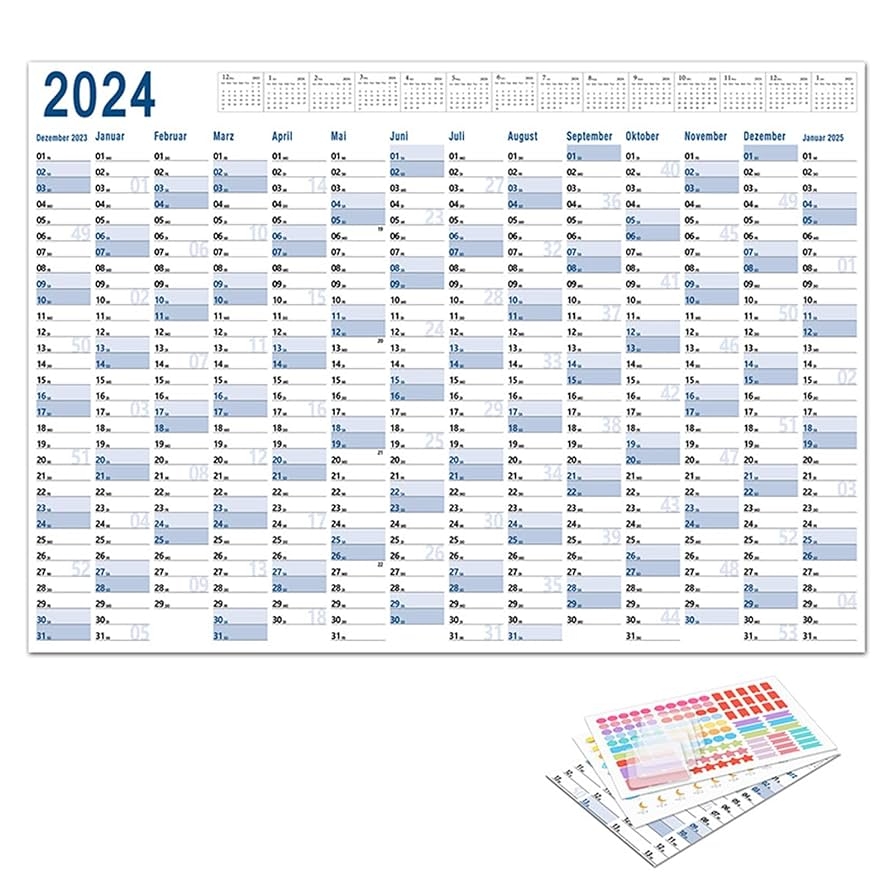 Amazon 2024 Calendar Full Year Calendar One Page Year At A Glance Wall Calendar 2024 Full Year Calendar 365 Day Calendar Large Poster Calendar For Academic Work Home School Office Products