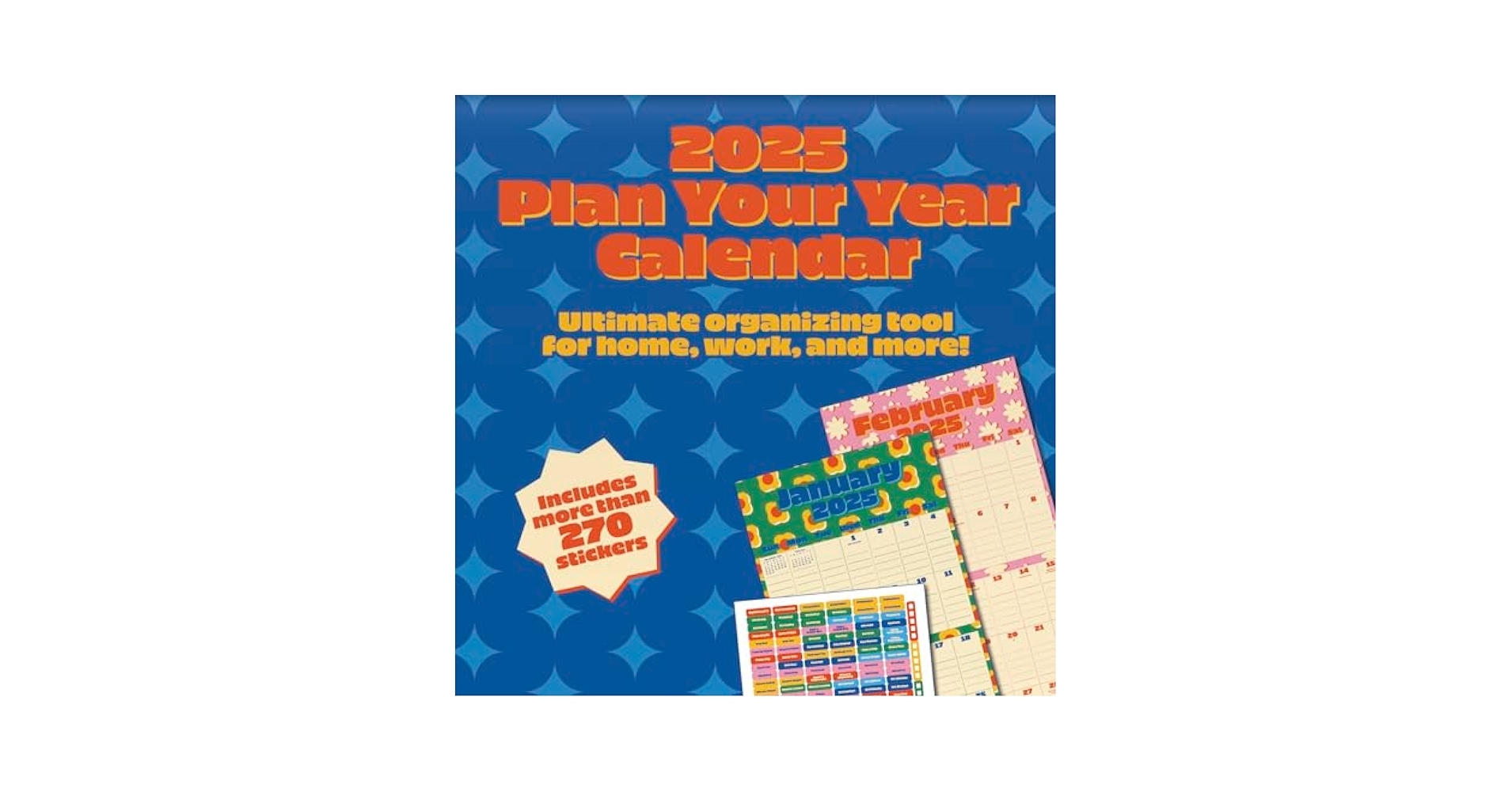 Amazon 2025 Plan Your Year Wall Calendar With Reminder Stickers 9781438898599 Trends International Books